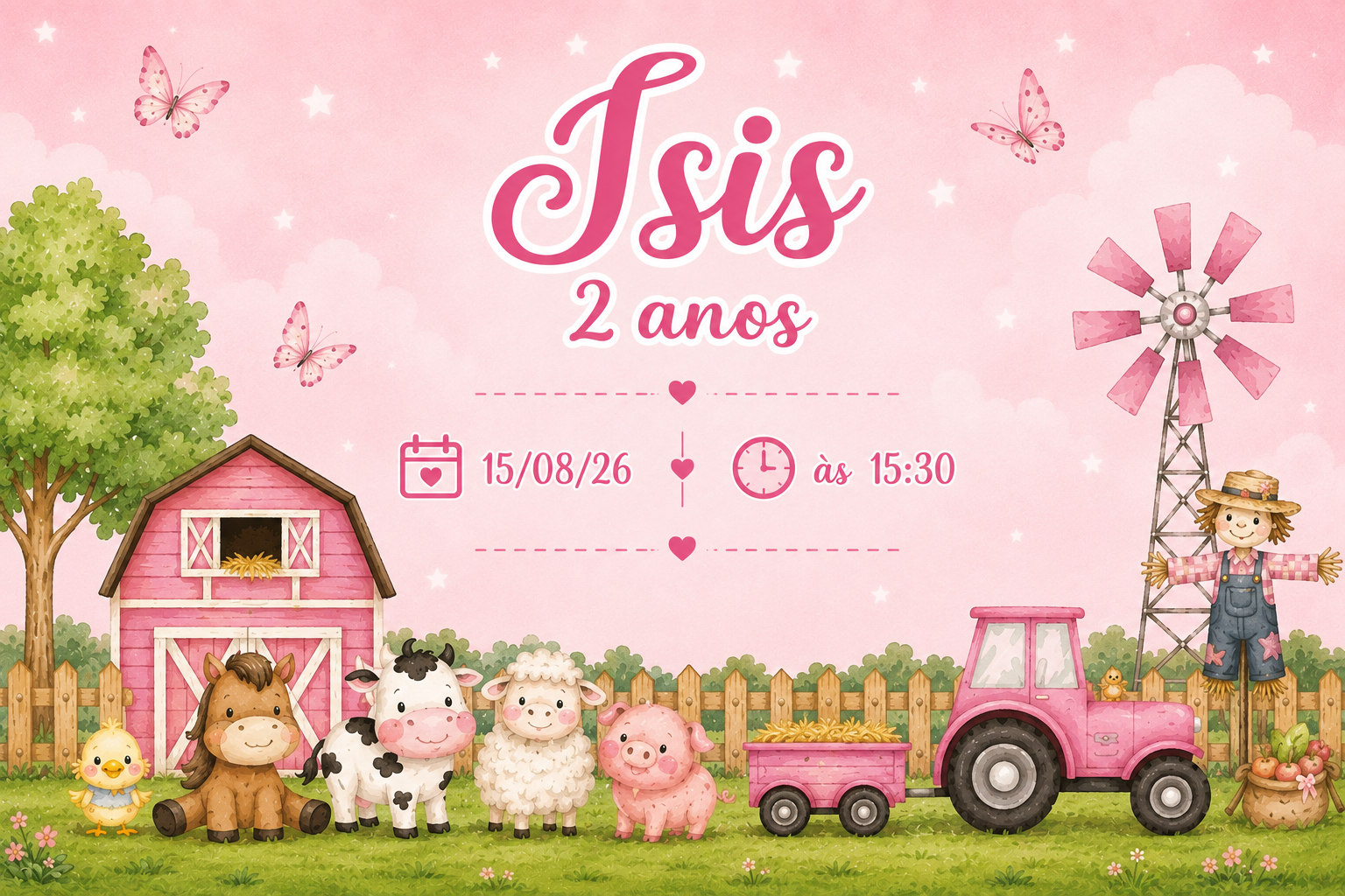 Convite Isis 2 Anos